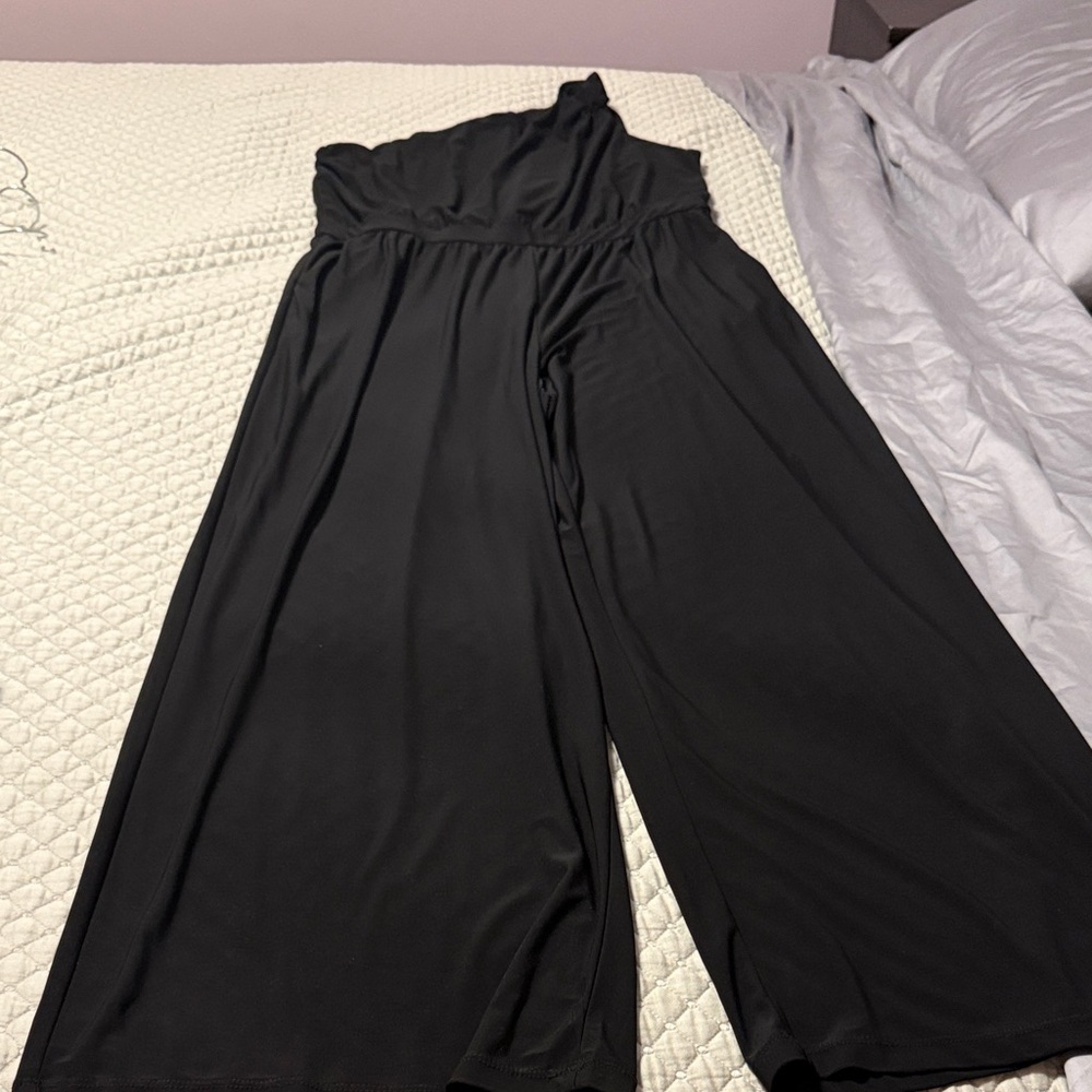 Kaileigh Black Strapless Jumpsuit
